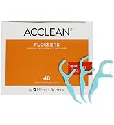 Acclean Dental Flossers Mint, 144 Count (48 Packs of 3), Interdental Floss Picks with Gum Stimula...