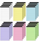 Small Legal Pads 5x8 Colored, Note Pads 5x8, 24 Pack Perforated Pink Legal Pad College Ruled, 30 ...