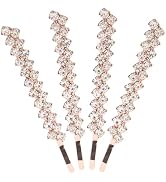 Uonlytech Hair Jewelry Clip, 1 Set 2 Pairs Rhinestone Hair Barrette, Rose Gold Fashion Hair Clip ...