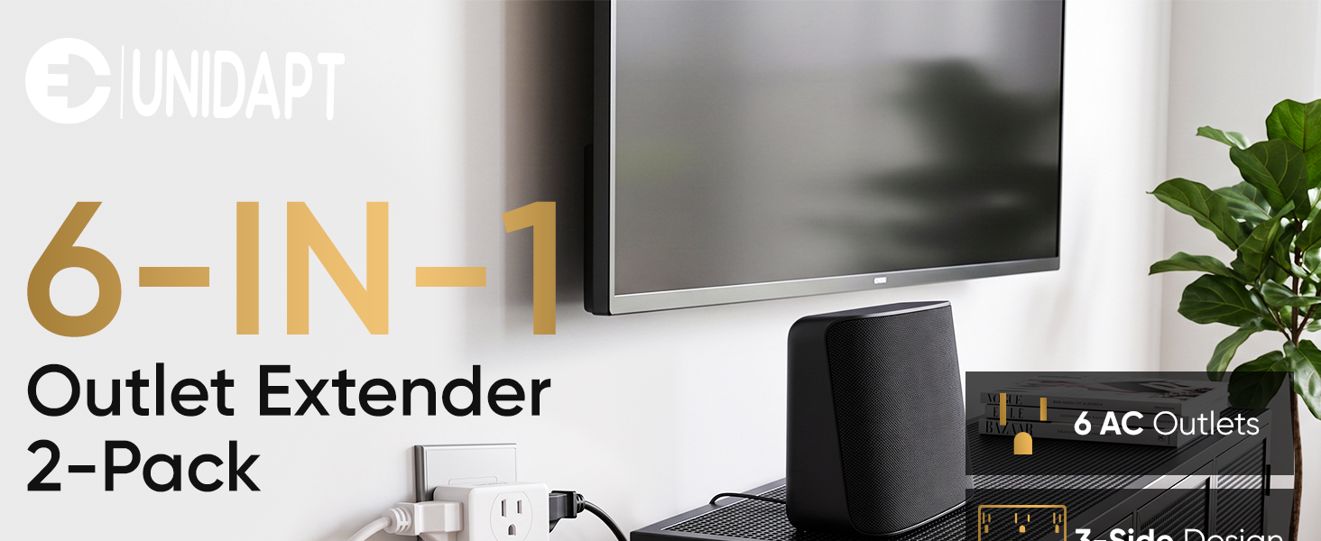 6-in-1 Outlet Extender 2-Pack