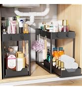 Simple Trending Under Sink Organizer 2 Pack, Sink Pull-Out Sliding Storage Cabinet, 2-Tier Under ...