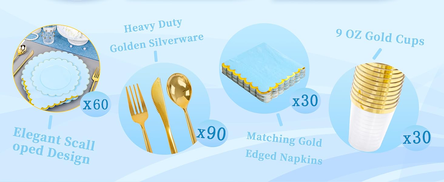 blue plastic plates