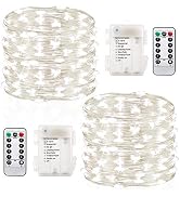 GDEALER 2 Pack Fairy Lights Christmas Decor 20 Ft 60 Led Battery Operated Christmas Lights with R...
