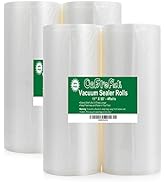 O2frepak 4Pack (Total 200Feet) 11x50 Rolls Vacuum Sealer Bags Rolls with BPA Free,Heavy Duty Vacu...