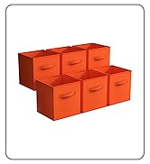 Sorbus Foldable Storage Cubes - 6 Fabric Baskets for Organizing Pantry, Closet, Shelf, Nursery, P...