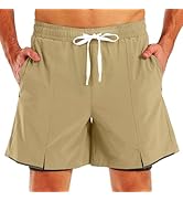 TXJ Sports Men's 2 in 1 Running Shorts 5" Athletic Workout Shorts for Men with Compression Liner ...