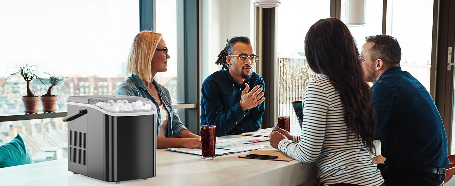 Countertop Ice Maker, Portable Ice Machine Self-Cleaning