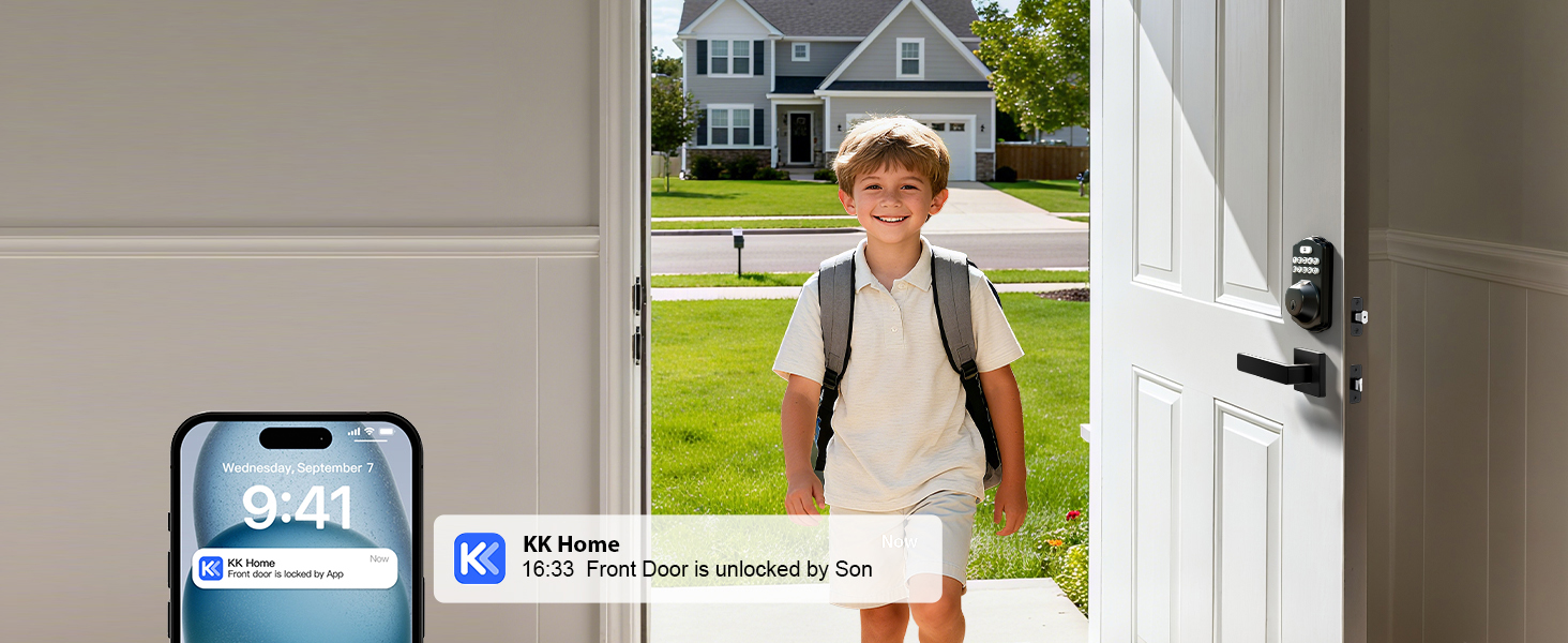 keyless entry door lock deadbolt with handle set