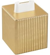 MEIBOOCH PU Leather Tissue Box Cover Square, Cube Tissue Box Holder with Magnetic Closure, Decora...