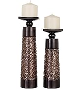 Dublin Decorative Candle Holder Set of 2 - Home Decor Pillar Candle Stand, Coffee Table Mantle De...