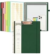 Ospelelf Leather Clipboard Folio with Notepad for Letter Size, Spiral Clipboard Folder with Stora...