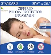 standard size zippered waterproof pillow protectors encasement 2pack 20x26