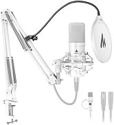 MAONO XLR/USB Podcast Condenser Microphone, 192kHz/24Bit Plug & Play PC Computer Cardioid Metal M...