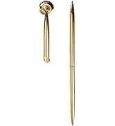 Zhuluck Gold Pen And Pen Stand Round Holder Signing Set Metal Attached To Desk Base Stands For We...