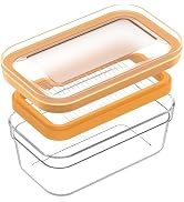 UNIVIVO Butter Slicer Cutter, Stick Butter Container Dish with Lid for Fridge(Airght, Medium 280g)