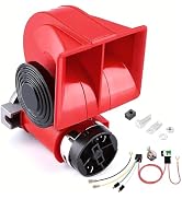 12V Air Horn Kit with Compressor, 150dB Train Horn for Cars & Trucks | Compact 12V air horn kit w...