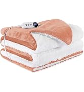 STHYTON Electric Heated Blanket Throw 50"x60" - Soft Cozy Flannel & Sherpa Fabric Dual-Sided, 9 H...