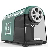 AFMAT PSD2 Electric Pencil Sharpener Heavy Duty, 6 Holes, Fast Sharpen, Auto Stop & Save Pencils,...