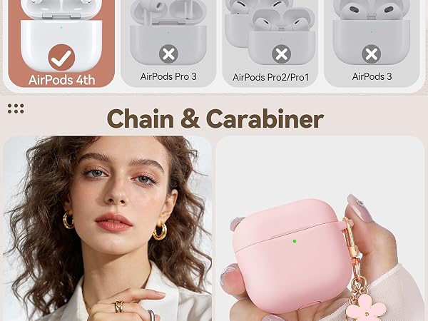 with a carabiner and floral chain