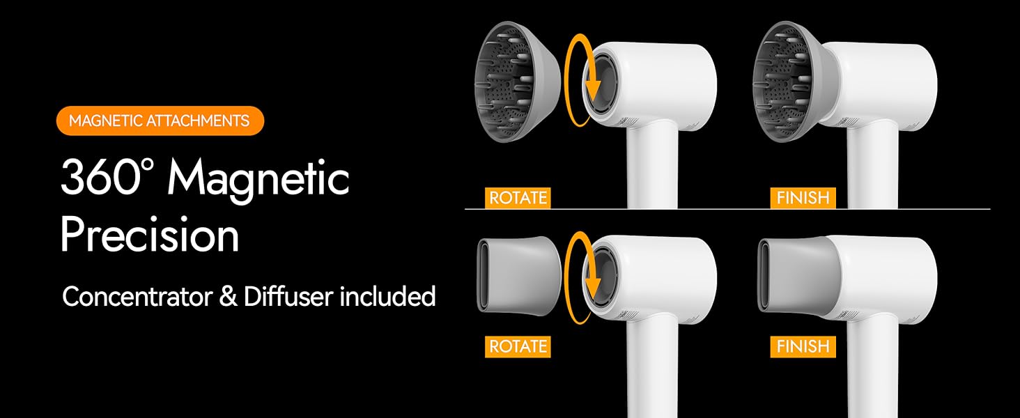 Snap/rotate sequence for both attachments