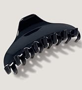 Parcelona French Skinny Boss Glossy Black Medium Covered Spring Jaw Hair Claw Clip Clutcher Clamp...