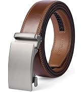 SKiporty Mens Belt,Ratchet Belts for Men Leather 1 3/8'' Adjustable for Dress Jeans,Comfort Trim ...