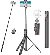 KAMISAFE 72" Phone Tripod & Selfie Stick - Tripod for iPhone Cell Phone Tripod Stand Holder w Col...