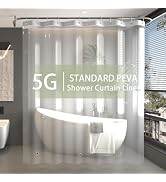 Poposa Shower Curtain Liner Clear- Premium PEVA Waterproof Shower Curtain with Rust-Proof Grommet...