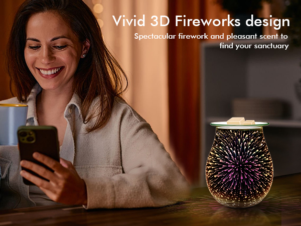 3D Fireworks Wax Melts Warmer - 2