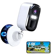 JAIOTlink Security Cameras Wireless Outdoor, 2.5K Battery Camera, 2.4G/5GHz WiFi, Spotlight & Sir...