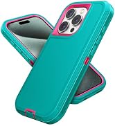 Jelanry Compatible with iPhone 15 Pro Max Case Heavy Duty Protective Rugged Phone Case,Full Body ...