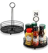 ZOOFOX 2 Pack Metal Condiment Caddy, Tabletop Spice Organizer for Kitchen Pantry, Patio Tables, C...