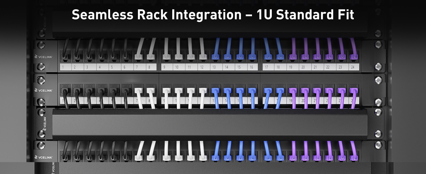 VCELINK 1U Server Rack Cable Management 24-Slot