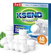 Ksend Toilet Bowl Cleaner Tablets 60 PCS - Automatic Toilet Bowl Cleaners with Bleach, Slow-Relea...