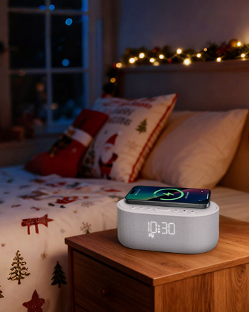 alarm clock with wireless charging