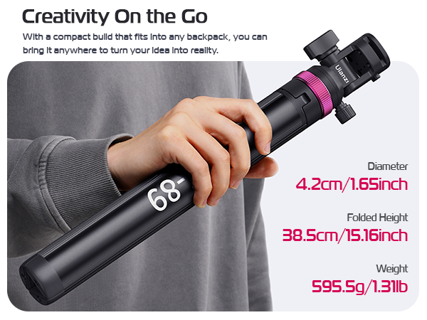 360° Ball Head Camera Phone Tripod for Camera Video Light Smartphone, Lightweight for Travel