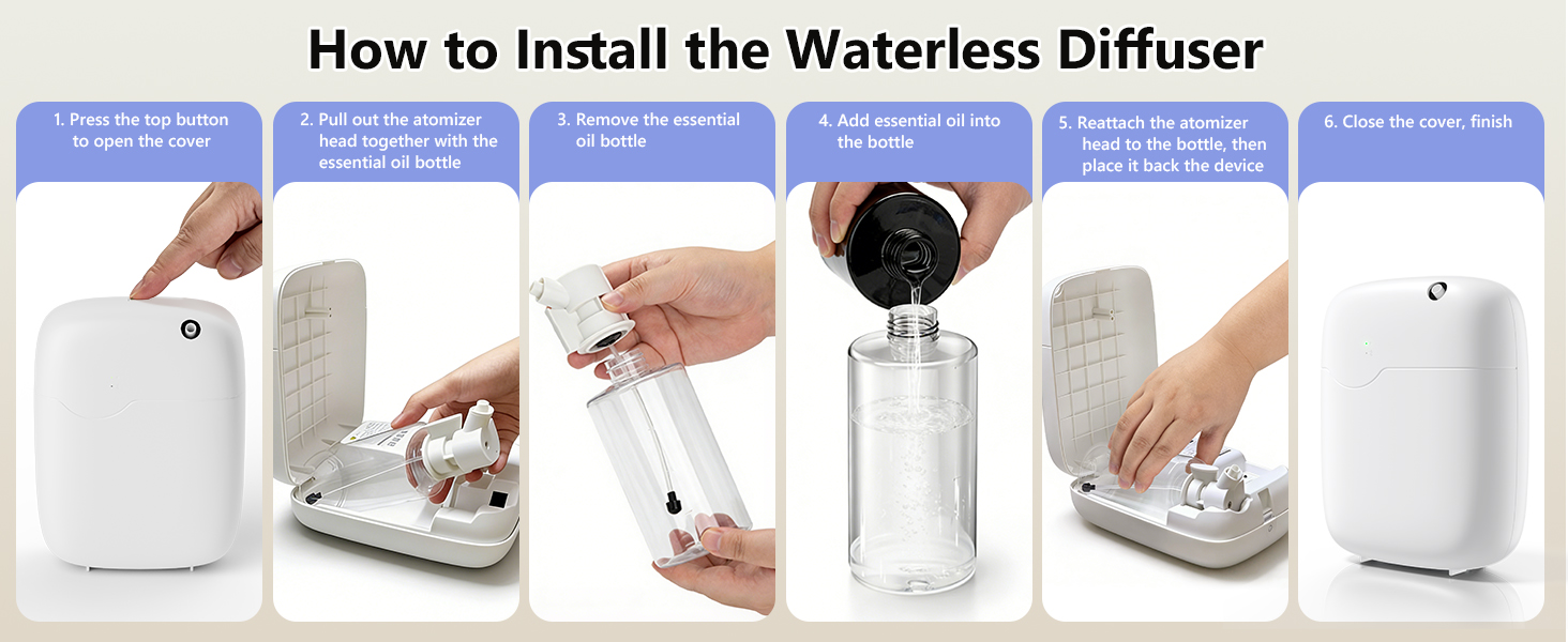 Waterless Essential Oil Diffuser Scent Diffuser Machine for Aromatherapy Cold Air Diffusers