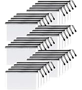 SUNEE Mesh Zipper Pouch 6x9 in (Black, 30 Packs), Mesh Bags with Zipper for School Office Supplie...
