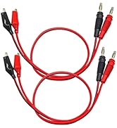 Test Lead of Banana Plugs to Alligator Clips 1-Meter(3.28ft) 16AWG Wire 5A/10A Electrical, Labora...