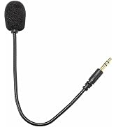 Jizlan Headset Microphone 3.5mm Plug, Black Headset Microphone Adjustable 360 Degrees Bendable Ja...