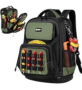 Tool Backpack, UUP Heavy Duty Tool Bag, Large Empty Toolbag Organizer with Waterproof Molded Hard...