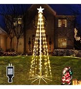 Ollny Christmas Tree Lights, 6FT 170 LED Warm White Outdoor String Lights 8 Modes Timer Function ...