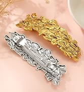 Metal Barrettes Flower and Butterfly Hairpin Large Hand Crafted Fashion Hair Clips Headwear for W...