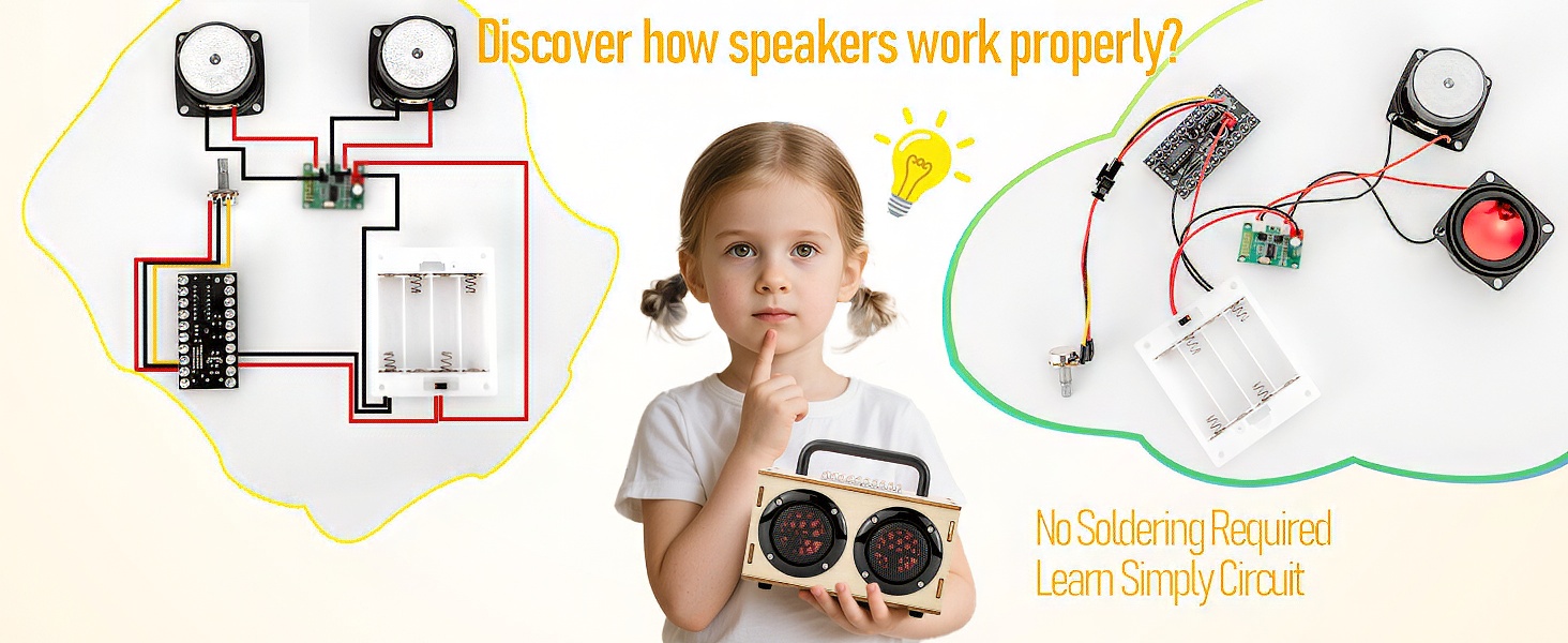DIY Speaker Kits for 8 9 10 11 12 13 14 15 16 boys & girls birthday christmas
