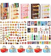 170Pcs Miniature Supermarket Shelves Furniture Model Doll House Store Storage Bookshelf Accessori...