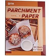 Parchment Paper Baking Sheets 300 Pieces 8x12 Inch Non-Stick Non-Curl Pre-cut White Parchment for...