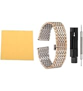 HARFINGTON Stainless Steel Mesh Watch Band Quick Release Metal Watch Strap Adjustable Fold Butter...