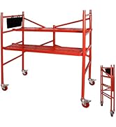 LEADALLWAY Scaffolding Platform 4 Foot High Mobile Baker Scaffolding Mini Portable Scaffolding 77...