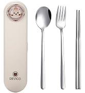DEVICO Travel Utensils with Case Cute, Reusable Silverware for Lunch, Portable Cutlery Set, 18/8 ...