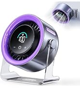 Coolhill USB Desk Fan for Bedroom: 100 Speeds Digital Display Quiet Portable Fan with Turbo Airfl...